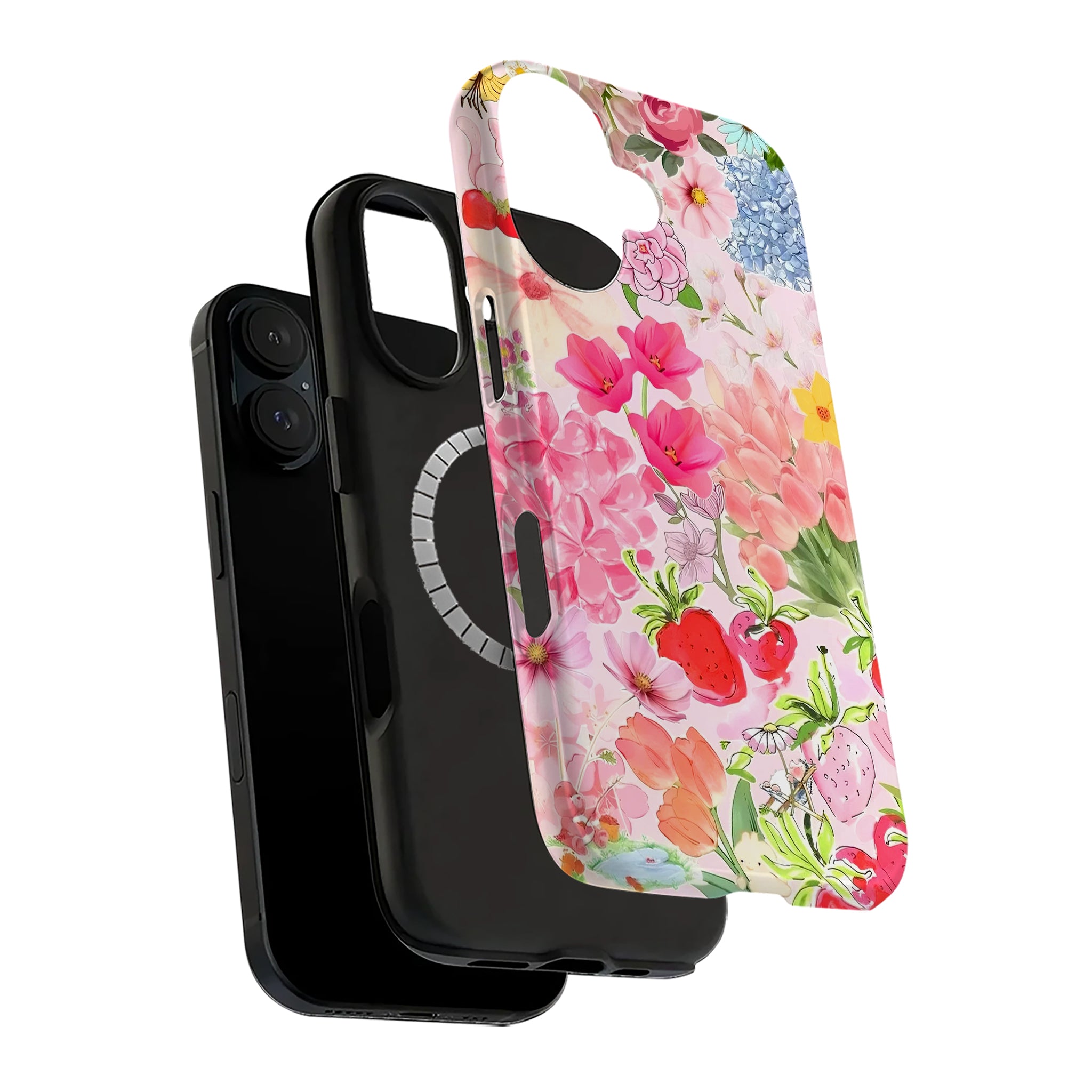 Pink Tulip Floral iPhone Case | MagSafe Compatible