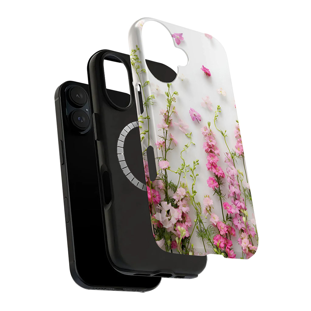 Pink Larkspur Floral iPhone Case | MagSafe Compatible