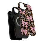 Leopard Print Bow iPhone Case | MagSafe Compatible
