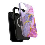 Luxury Purple Pink Gold Marble iPhone Case | MagSafe Compatible
