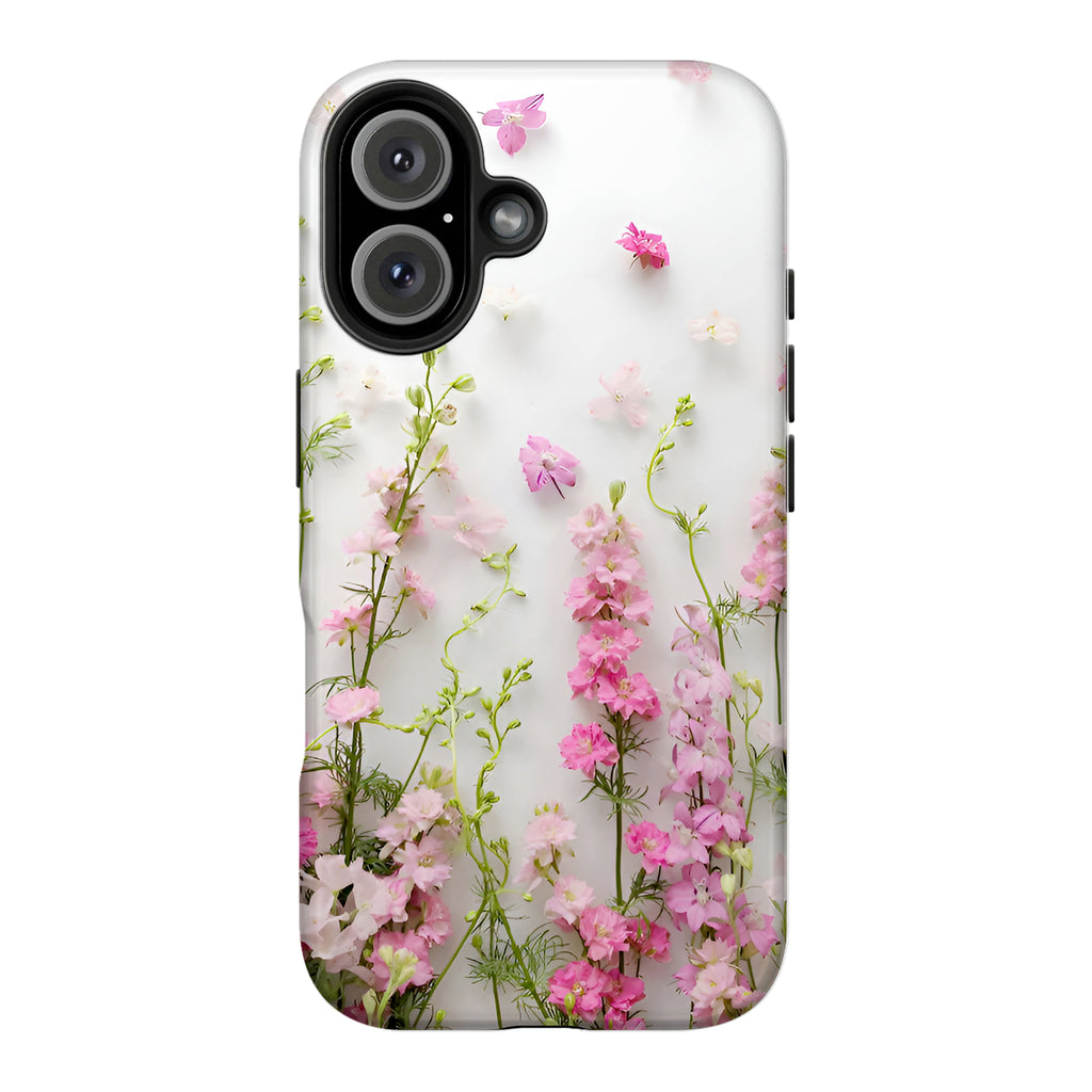 Pink Larkspur Floral iPhone Case | MagSafe Compatible