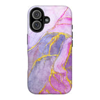 Luxury Purple Pink Gold Marble iPhone Case | MagSafe Compatible