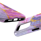Luxury Purple Pink Gold Marble iPhone Case | MagSafe Compatible