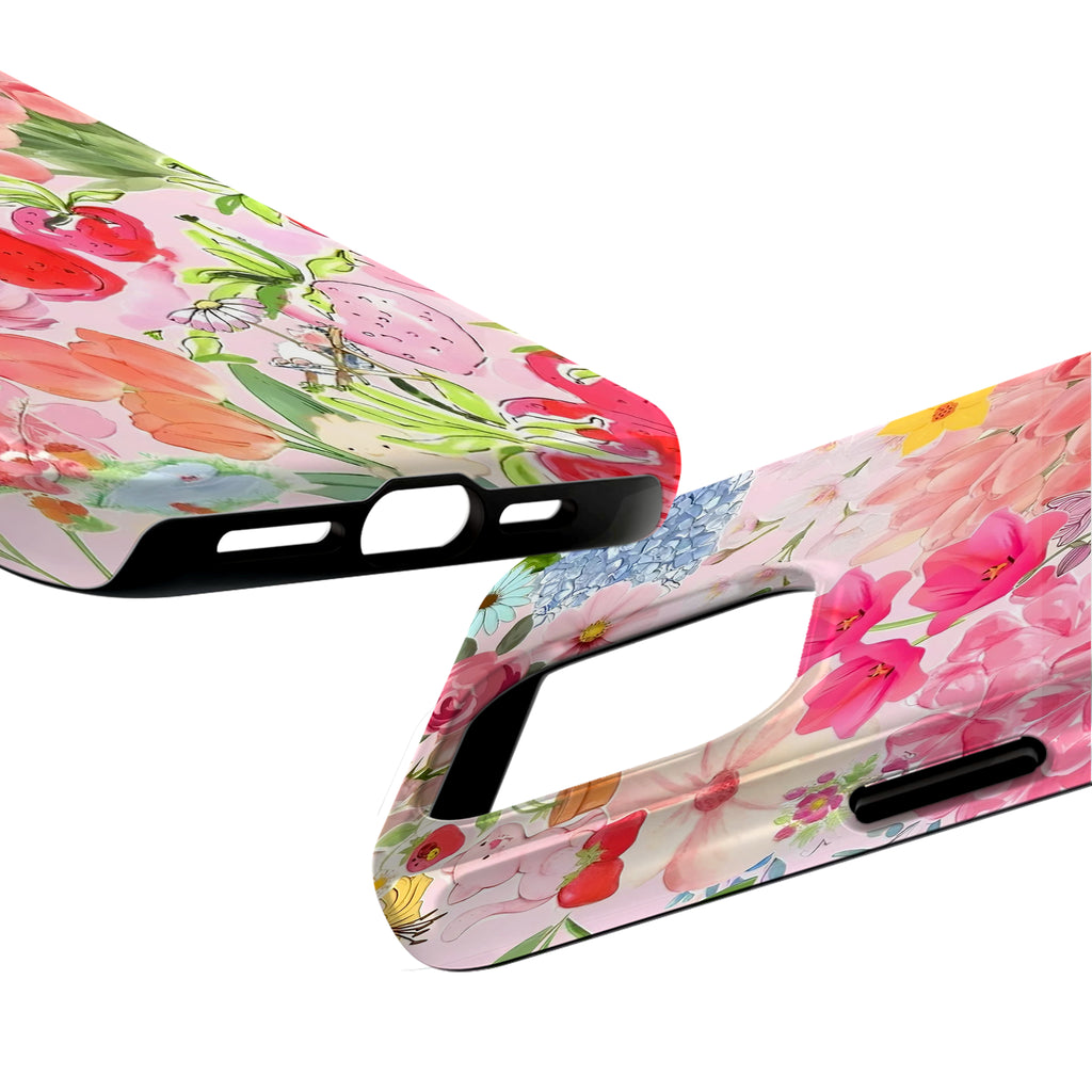 Pink Tulip Floral iPhone Case | MagSafe Compatible