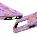 Luxury Lavender Purple Gold Foil Marble iPhone Case | MagSafe Compatible