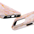 Luxury Blush Pink Gold Foil Marble iPhone Case | MagSafe Compatible