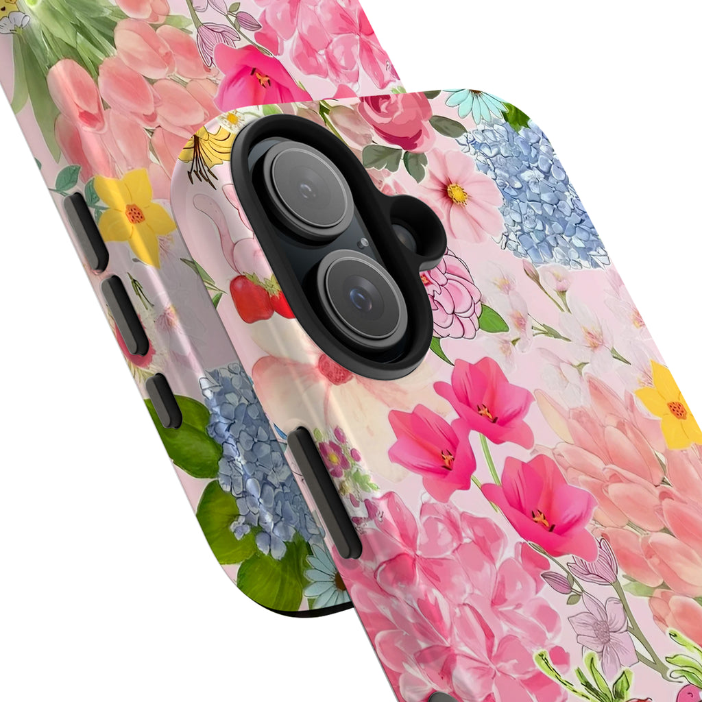 Pink Tulip Floral iPhone Case | MagSafe Compatible
