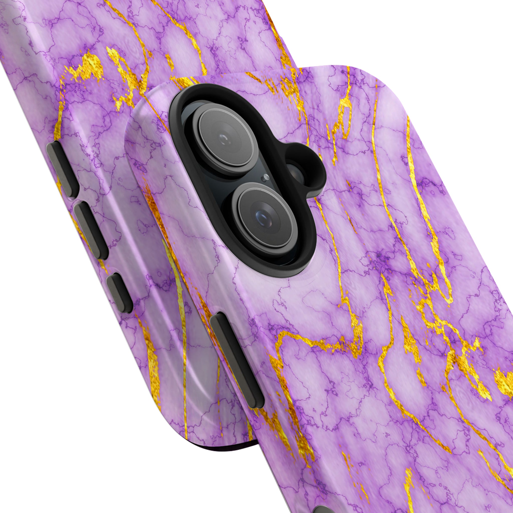 Luxury Lavender Purple Gold Foil Marble iPhone Case | MagSafe Compatible