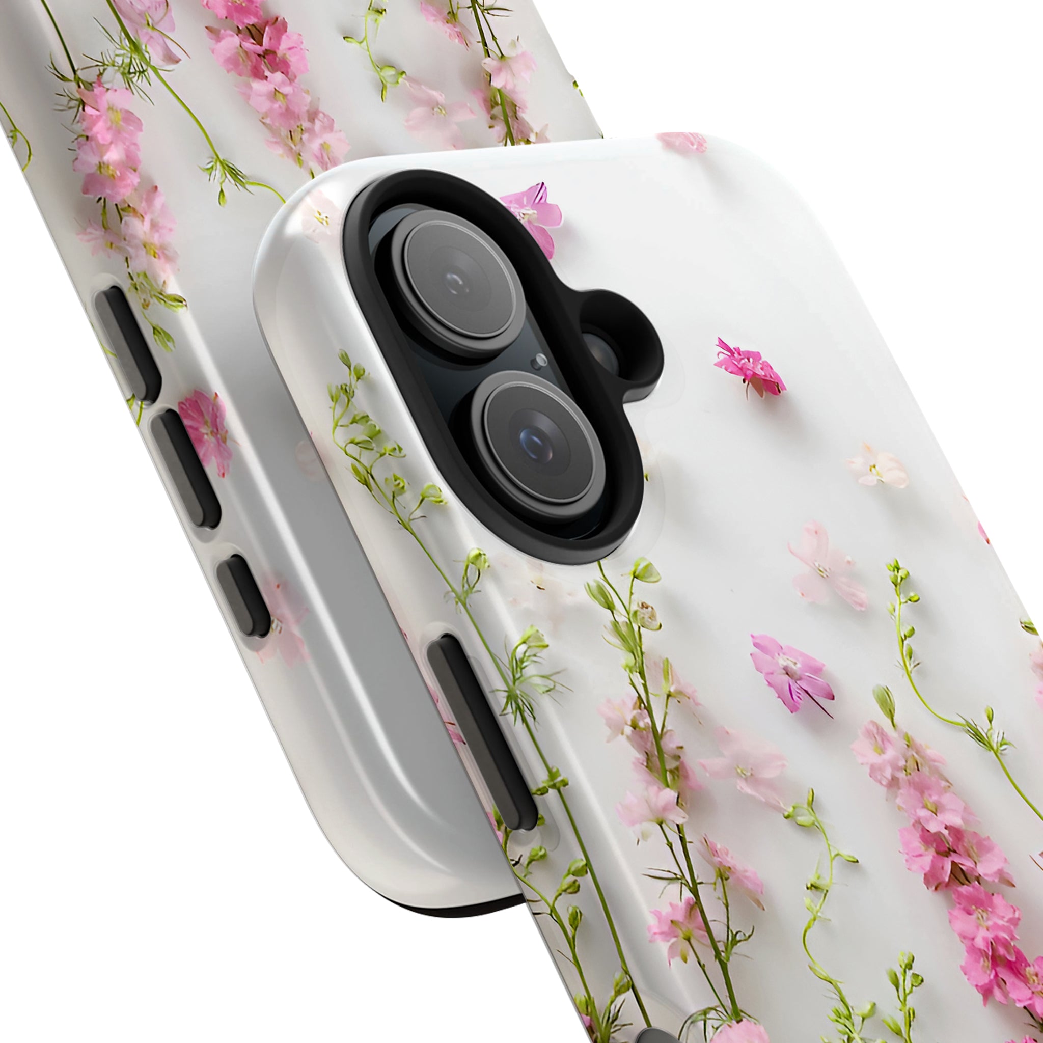 Pink Larkspur Floral iPhone Case | MagSafe Compatible