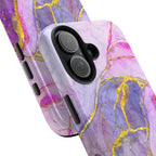 Luxury Purple Pink Gold Marble iPhone Case | MagSafe Compatible