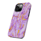 Luxury Lavender Purple Gold Foil Marble iPhone Case | MagSafe Compatible