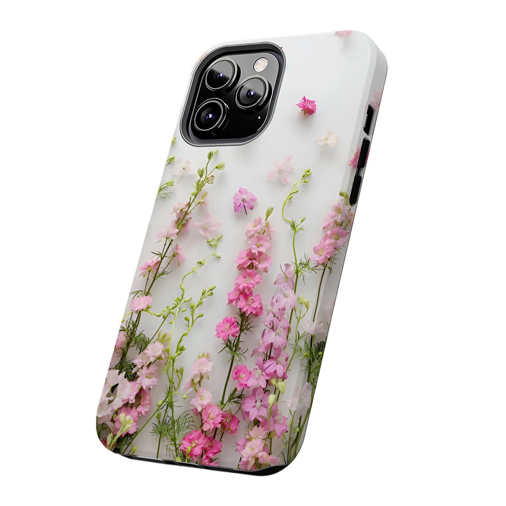 Pink Larkspur Floral iPhone Case | MagSafe Compatible