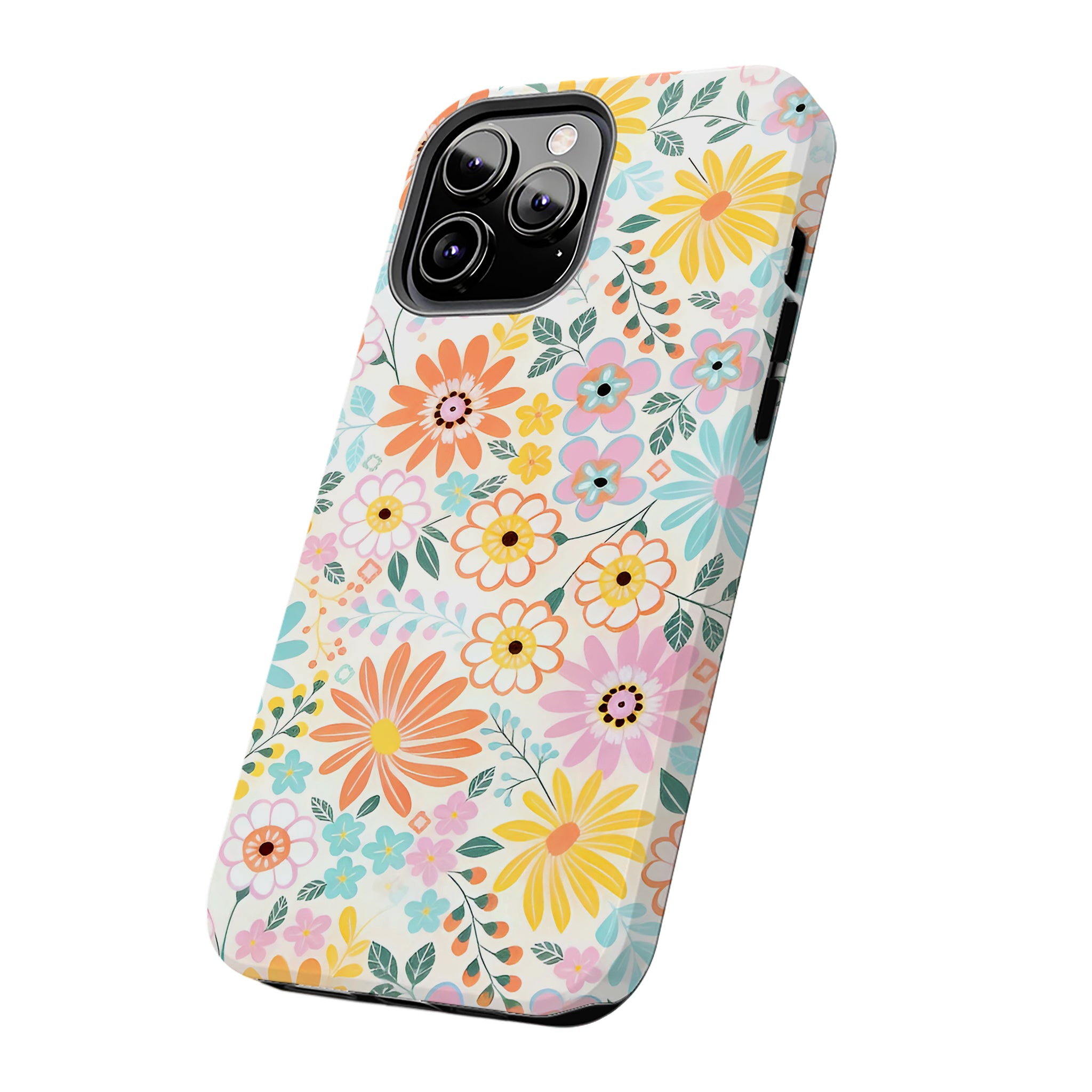 Luxury Colorful Retro Floral iPhone Case | MagSafe Compatible