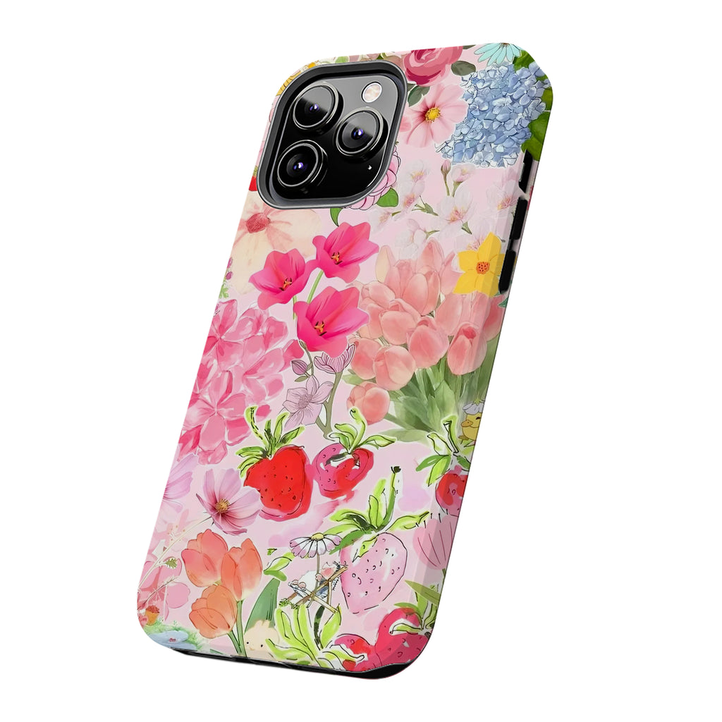 Pink Tulip Floral iPhone Case | MagSafe Compatible
