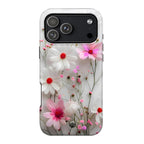 Pink White Daisy Floral iPhone Case | MagSafe Compatible