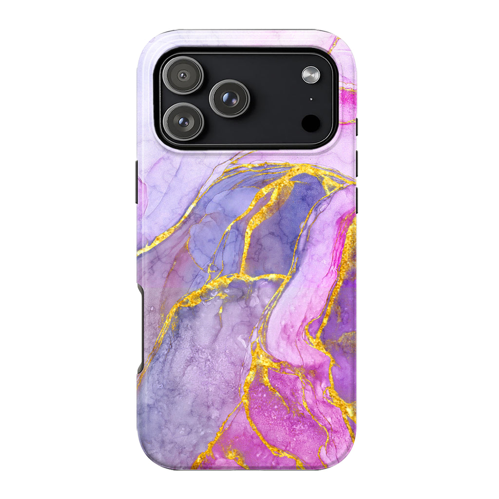 Luxury Purple Pink Gold Marble iPhone Case | MagSafe Compatible