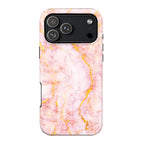 Luxury Blush Pink Gold Foil Marble iPhone Case | MagSafe Compatible