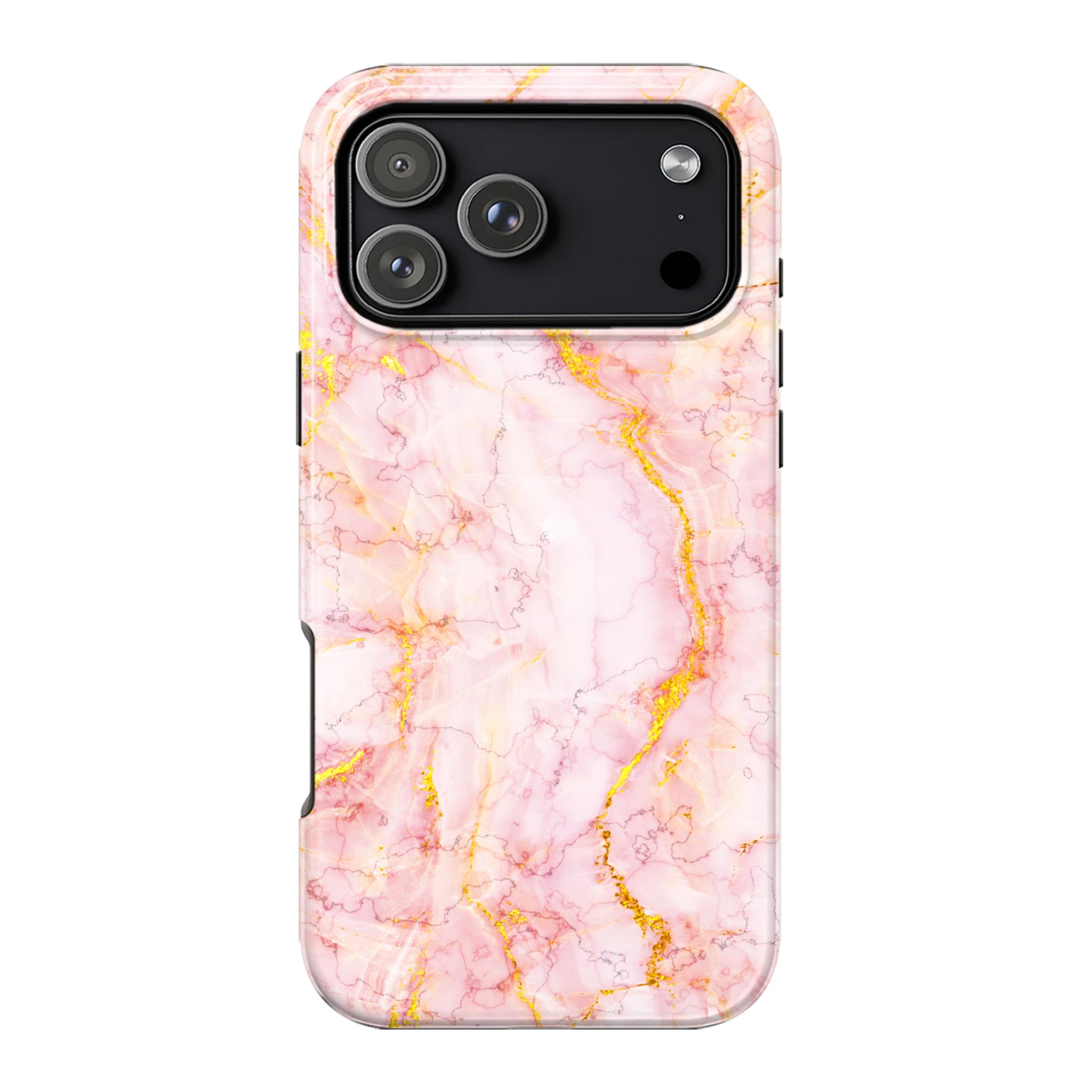 Luxury Blush Pink Gold Foil Marble iPhone Case | MagSafe Compatible