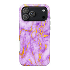 Luxury Lavender Purple Gold Foil Marble iPhone Case | MagSafe Compatible