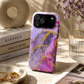 Luxury Purple Pink Gold Marble iPhone Case | MagSafe Compatible