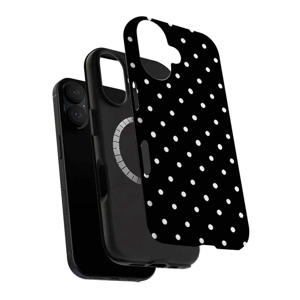 Black White Polka Dot Art iPhone Case | MagSafe Compatible