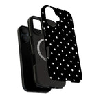 Black White Polka Dot Art iPhone Case | MagSafe Compatible