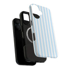 Light Blue Stripe Art iPhone Case | MagSafe Compatible