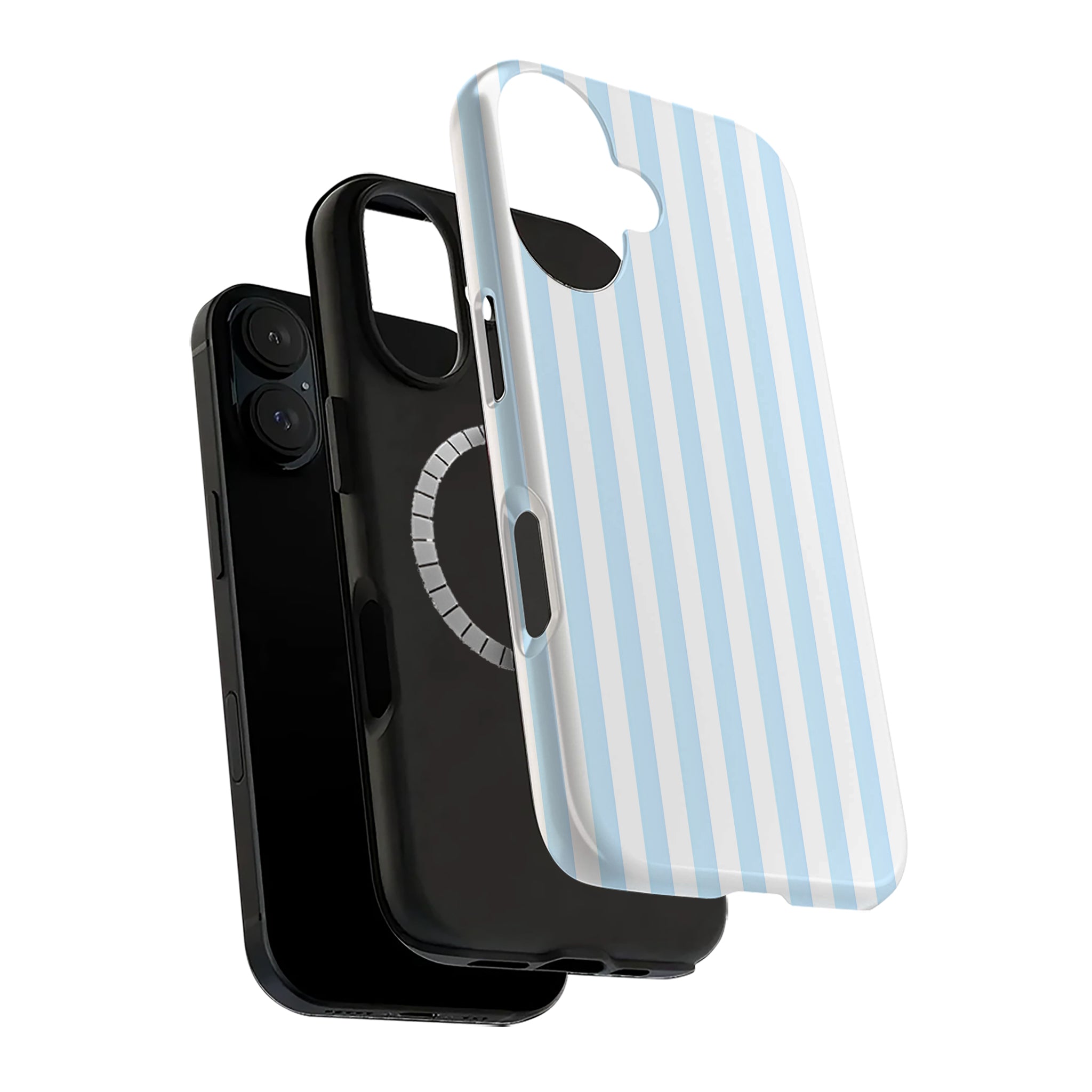 Light Blue Stripe Art iPhone Case | MagSafe Compatible