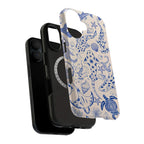Blue Line Art Ocean Creature Art iPhone Case | MagSafe Compatible