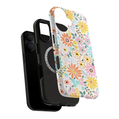 Luxury Colorful Retro Floral iPhone Case | MagSafe Compatible
