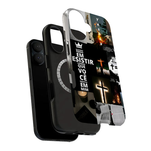 Cross Collage Art iPhone Case | MagSafe Compatible
