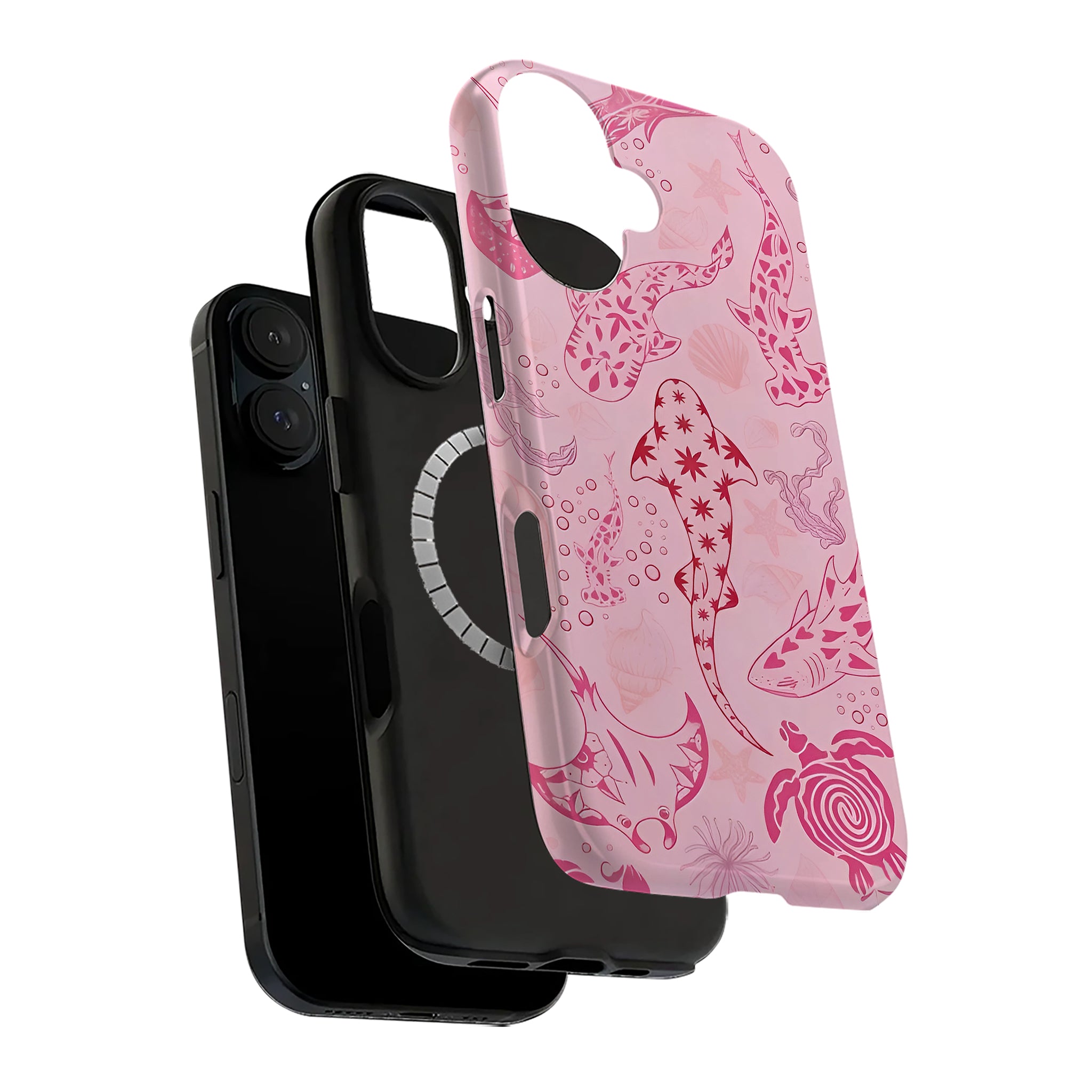 Pink Sea Animal Art iPhone Case | MagSafe Compatible