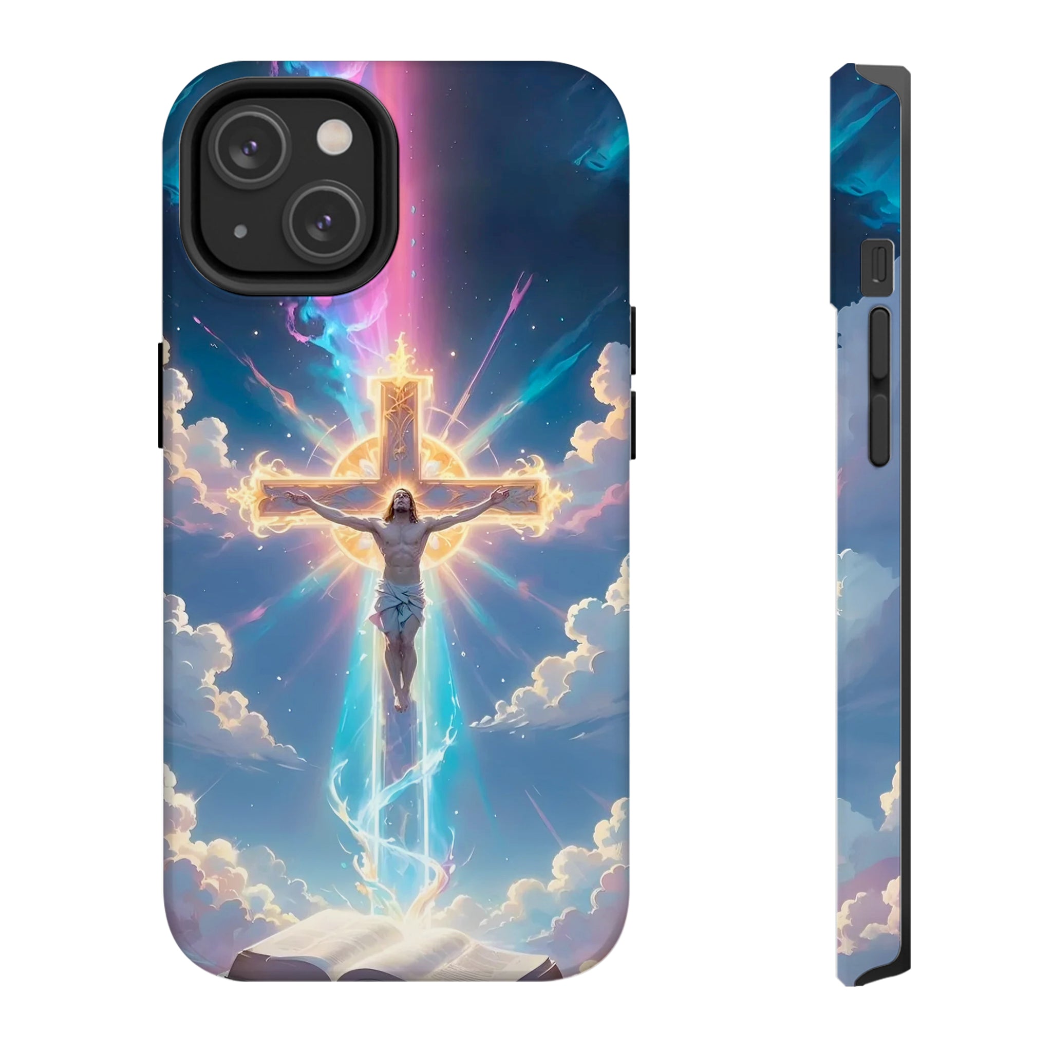 Jesus Crucifix Glowing Cross Art iPhone Case | MagSafe Compatible