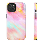 Luxury Rainbow Pink Gold Marble iPhone Case | MagSafe Compatible
