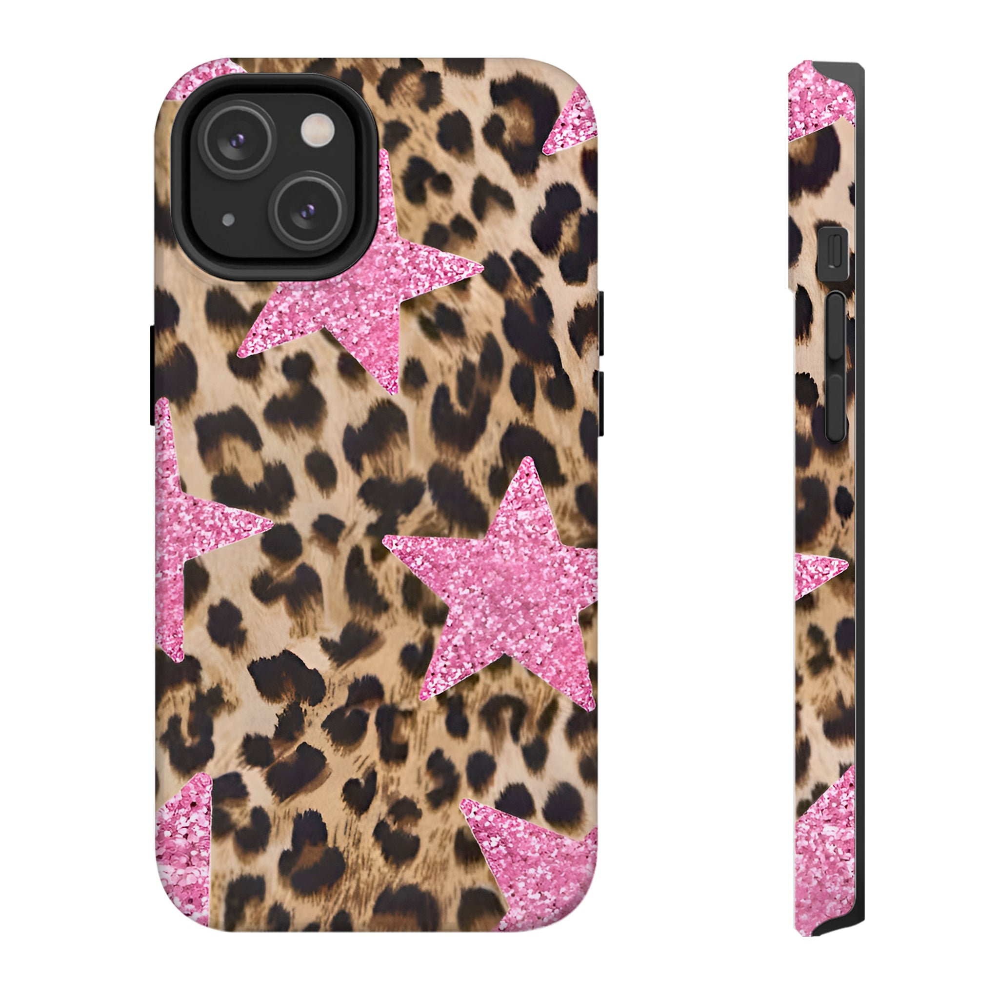 Leopard Glitter Star Art iPhone Case | MagSafe Compatible