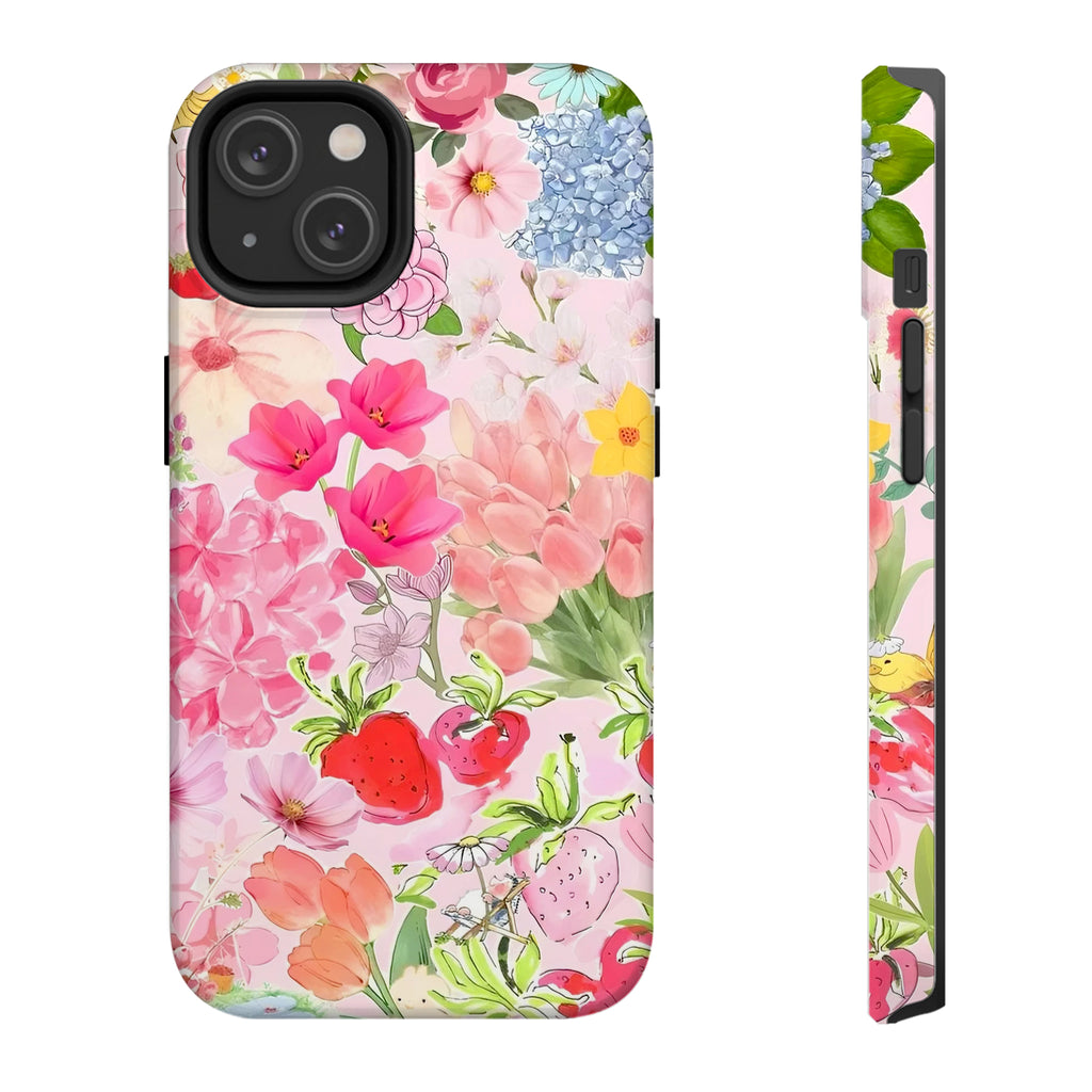 Pink Tulip Floral iPhone Case | MagSafe Compatible