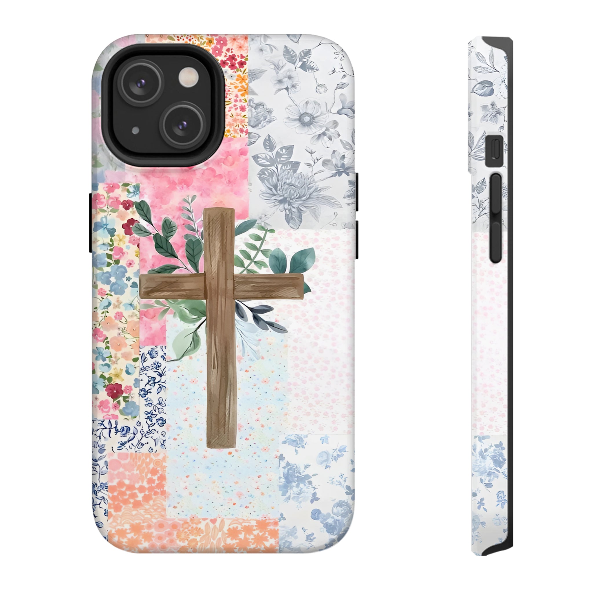 Patchwork Cross Art iPhone Case | MagSafe Compatible