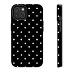 Black White Polka Dot Art iPhone Case | MagSafe Compatible