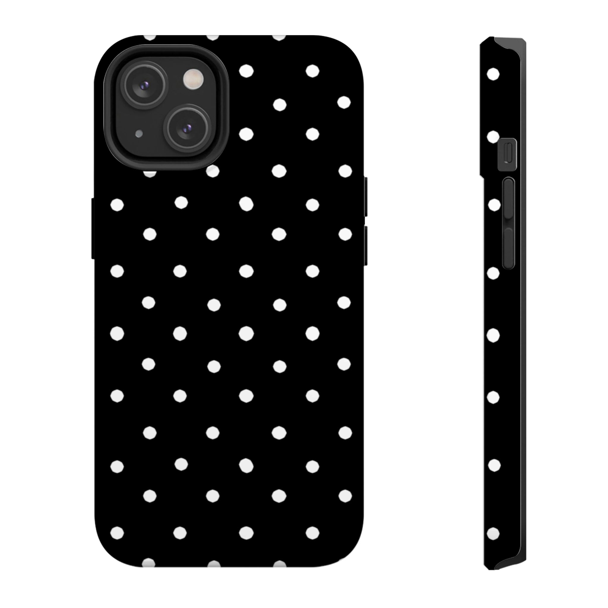 Black White Polka Dot Art iPhone Case | MagSafe Compatible