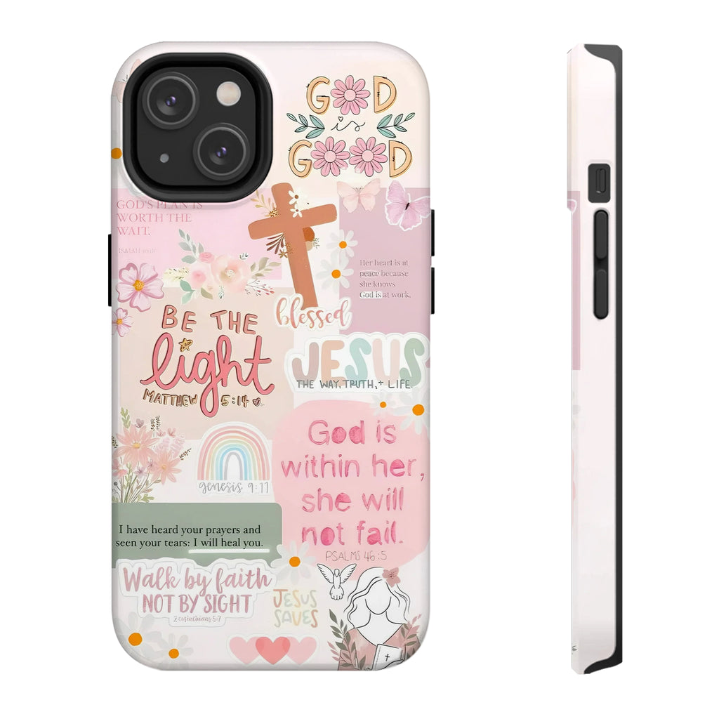 Bible Verse Collage Art iPhone Case | MagSafe Compatible