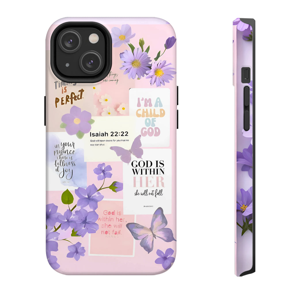 Floral Bible Quote Art iPhone Case | MagSafe Compatible