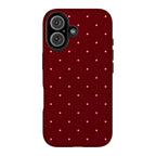 Burgundy Polka Dot Art iPhone Case | MagSafe Compatible