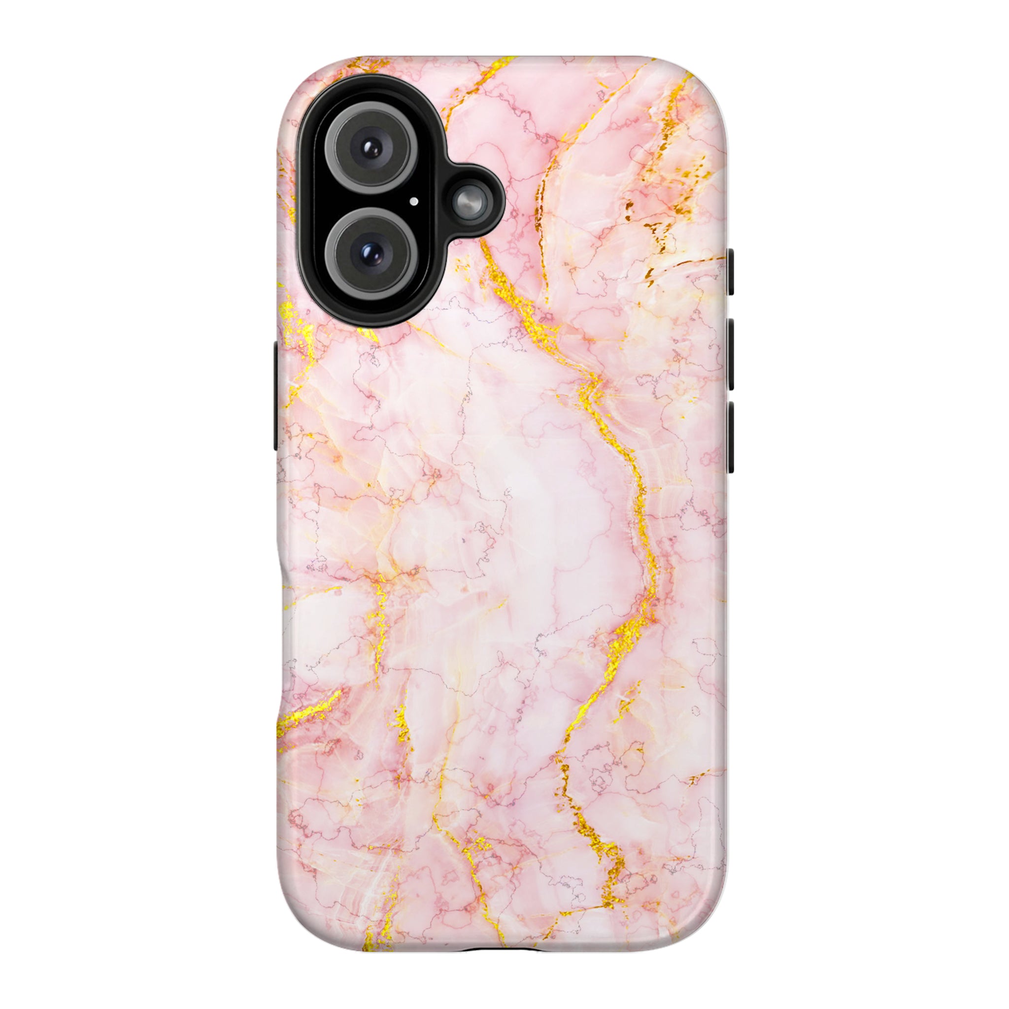 Luxury Blush Pink Gold Foil Marble iPhone Case | MagSafe Compatible