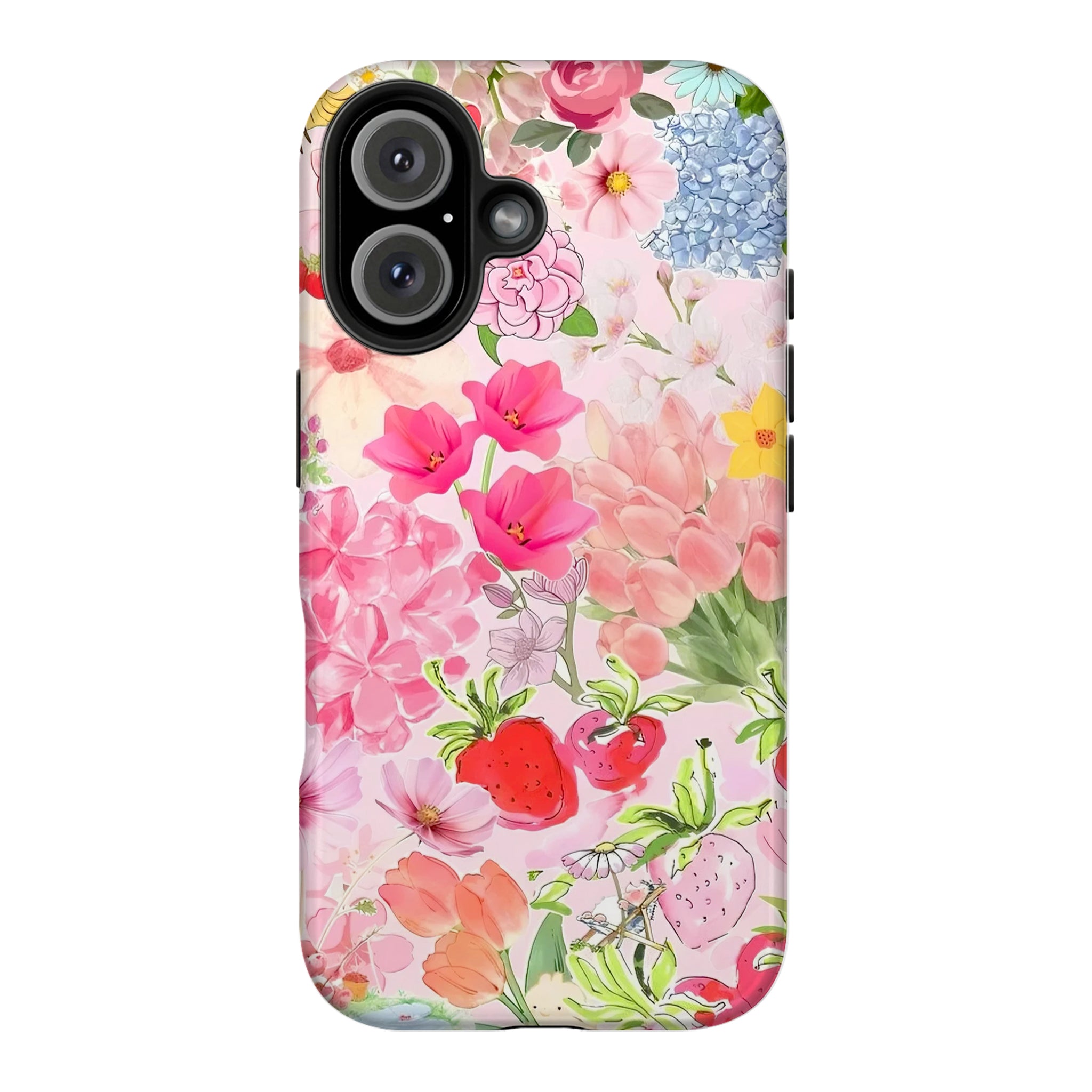 Pink Tulip Floral iPhone Case | MagSafe Compatible