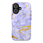 Luxury Lavender Blue Gold Marble iPhone Case | MagSafe Compatible