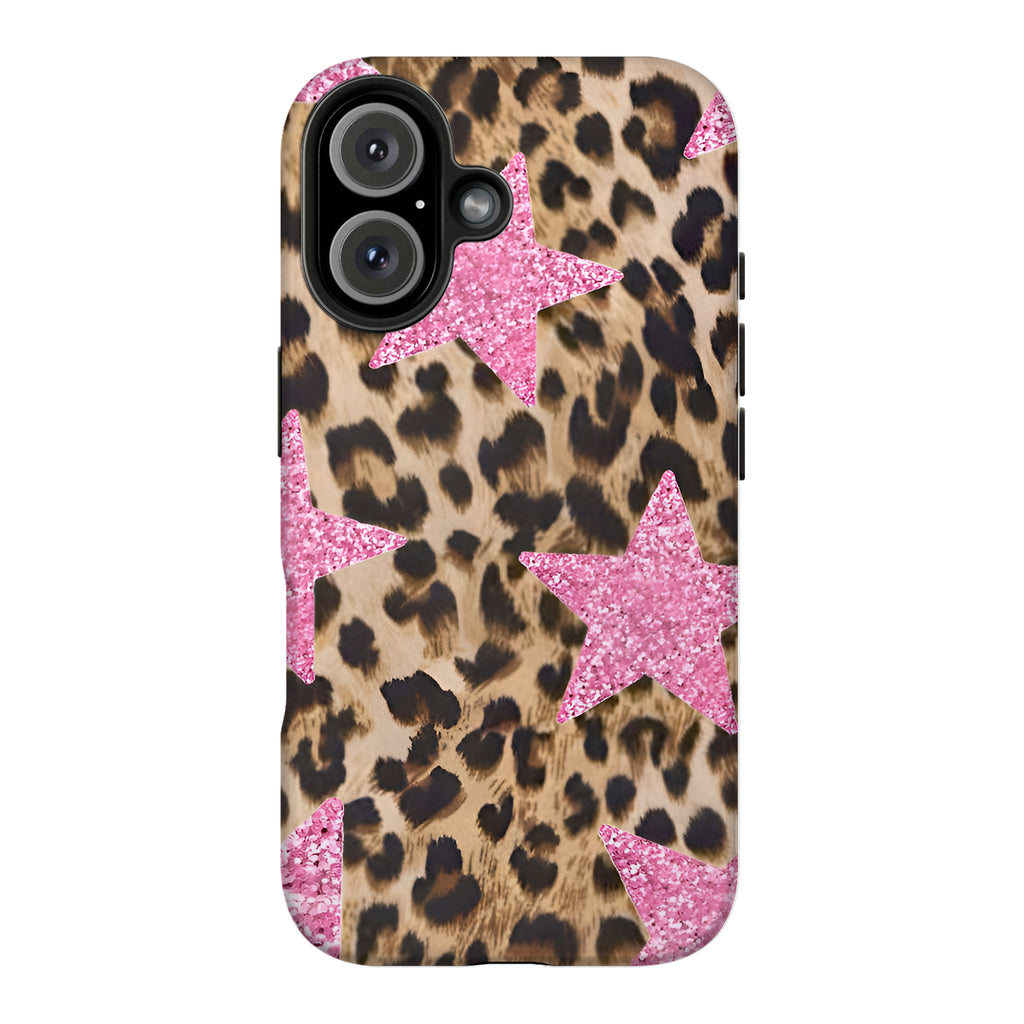 Leopard Glitter Star Art iPhone Case | MagSafe Compatible