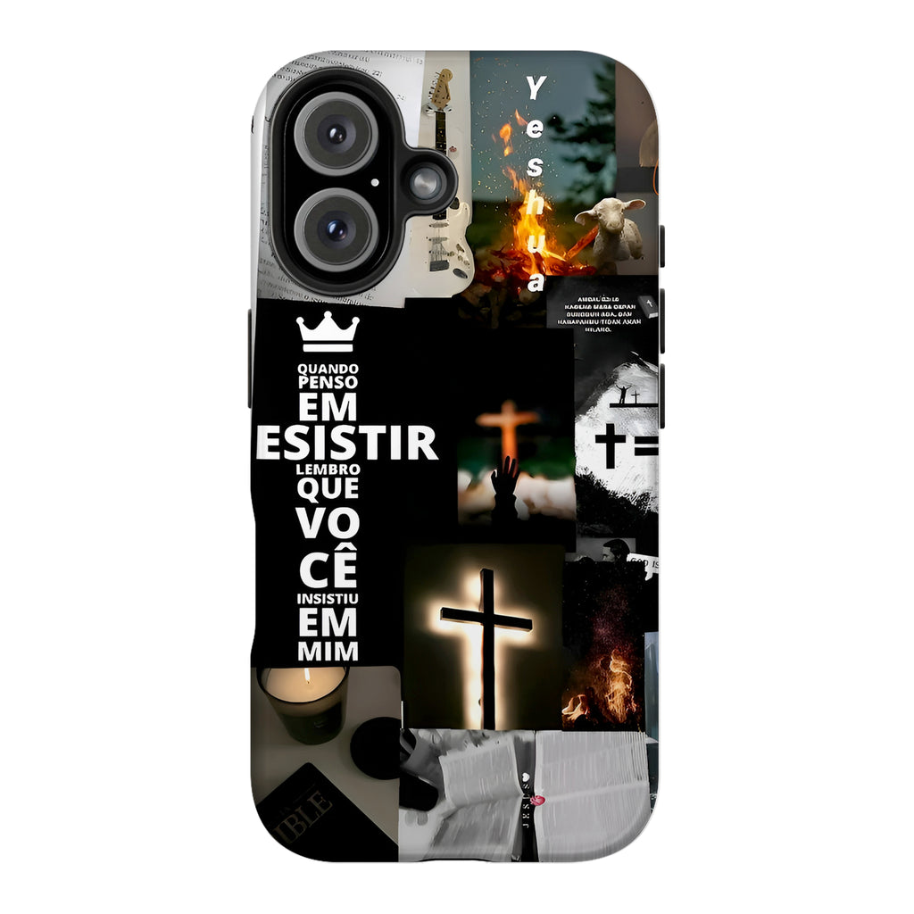 Cross Collage Art iPhone Case | MagSafe Compatible