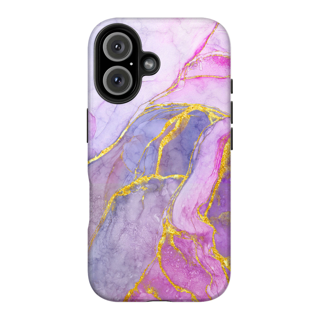 Luxury Purple Pink Gold Marble iPhone Case | MagSafe Compatible