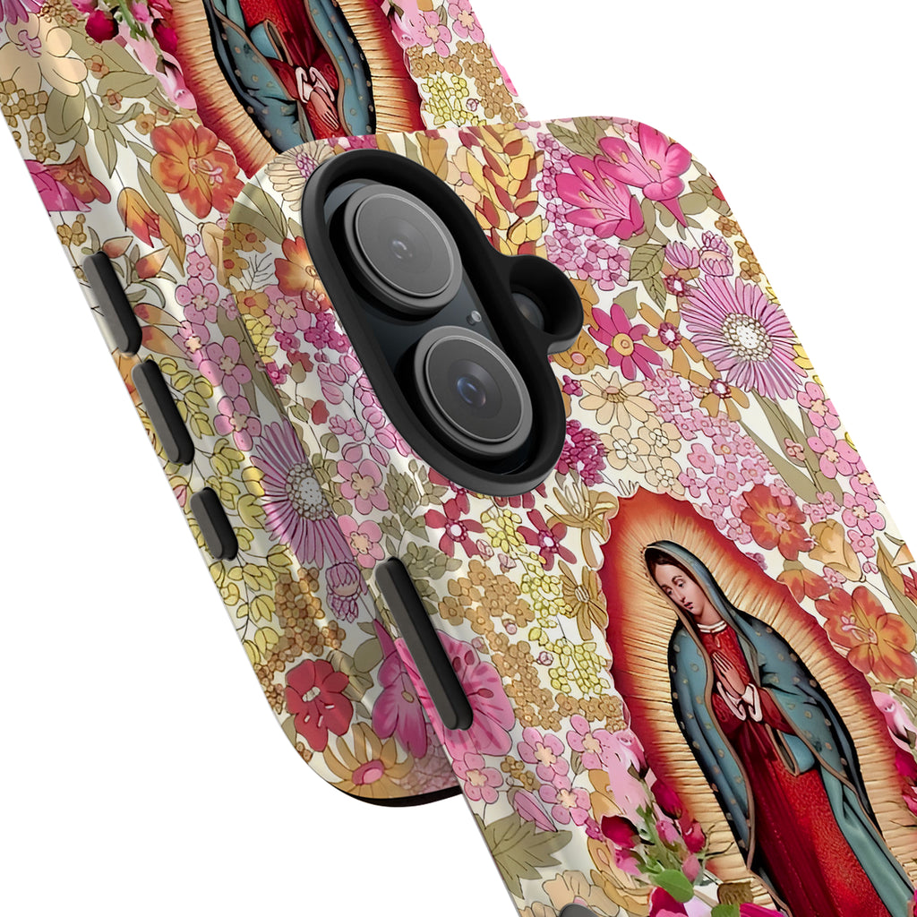 Our Lady of Guadalupe Floral Art iPhone Case | MagSafe Compatible