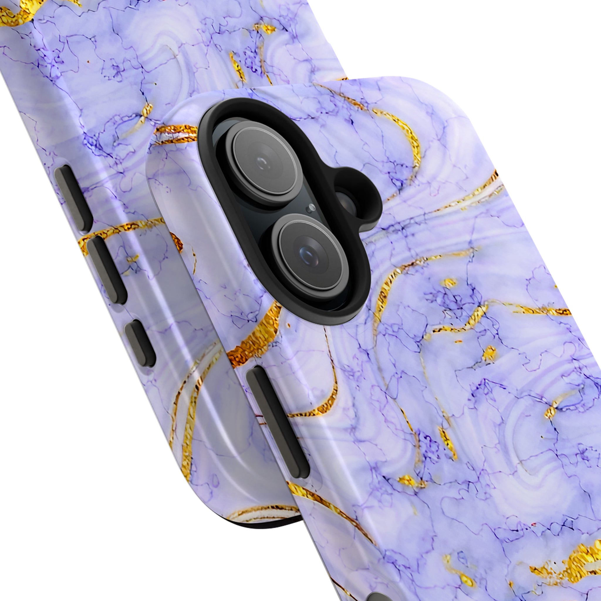 Luxury Lavender Blue Gold Marble iPhone Case | MagSafe Compatible